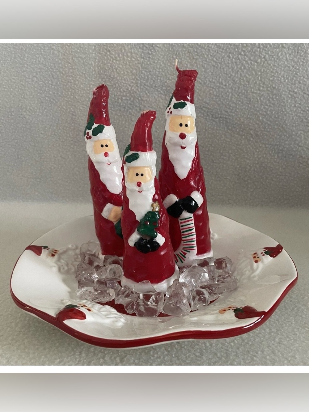 Red Santa Holiday Decorative Candles - Festive Home Accent